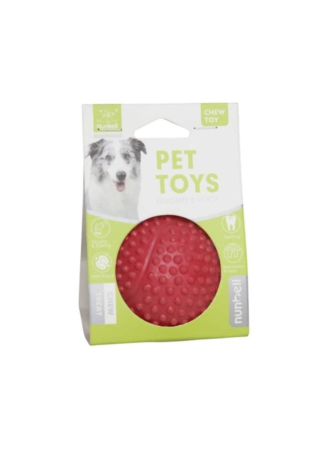 DOGTOWN Hard Squeaky Rubber Ball for Dogs | Dog Toy for Medium and Large Breeds - RED - Image 2